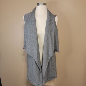 Calvin‎ Klein Performance Draped Front Vest Waterfall Open Front Striped Medium